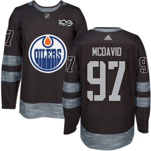 Herren Edmonton Oilers Eishockey Trikot Connor McDavid #97 Authentic Schwarz 1917-2017 100th Anniversary